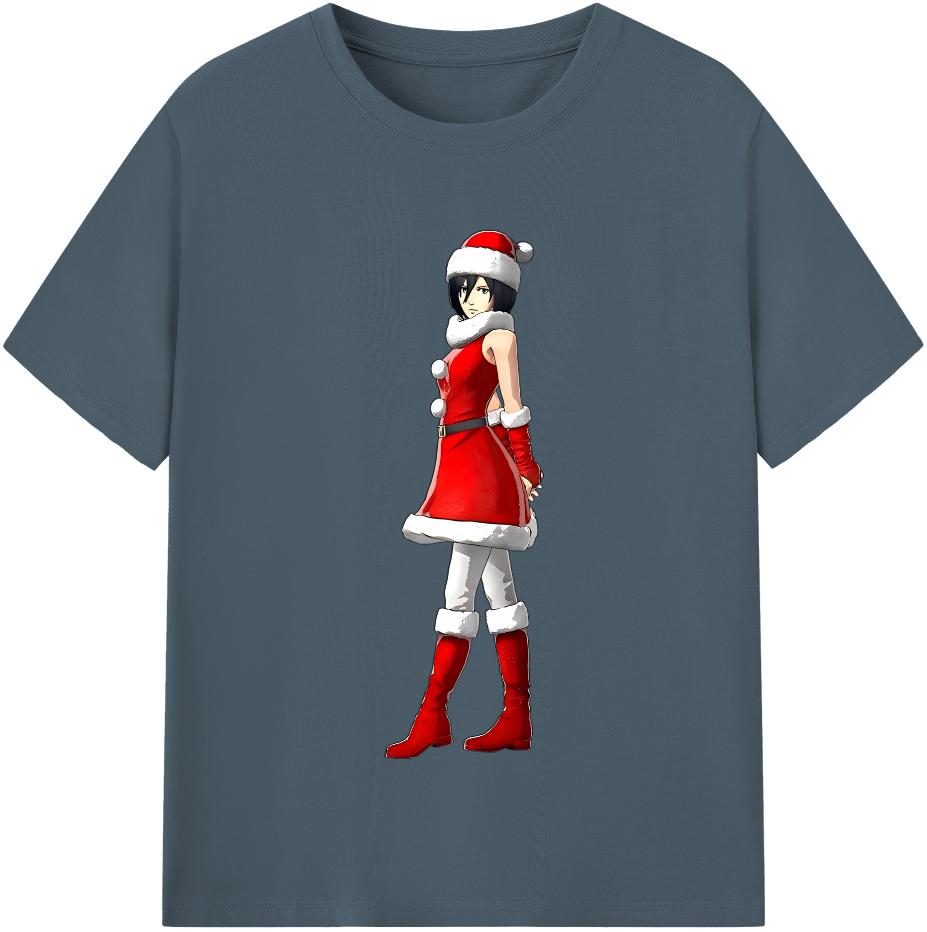 （画像用） 進撃の巨人 ミカサ·アッカーマン Attack on Titan Mikasa Ackerman 綿100％半袖Tシャツ（フロントプリント）